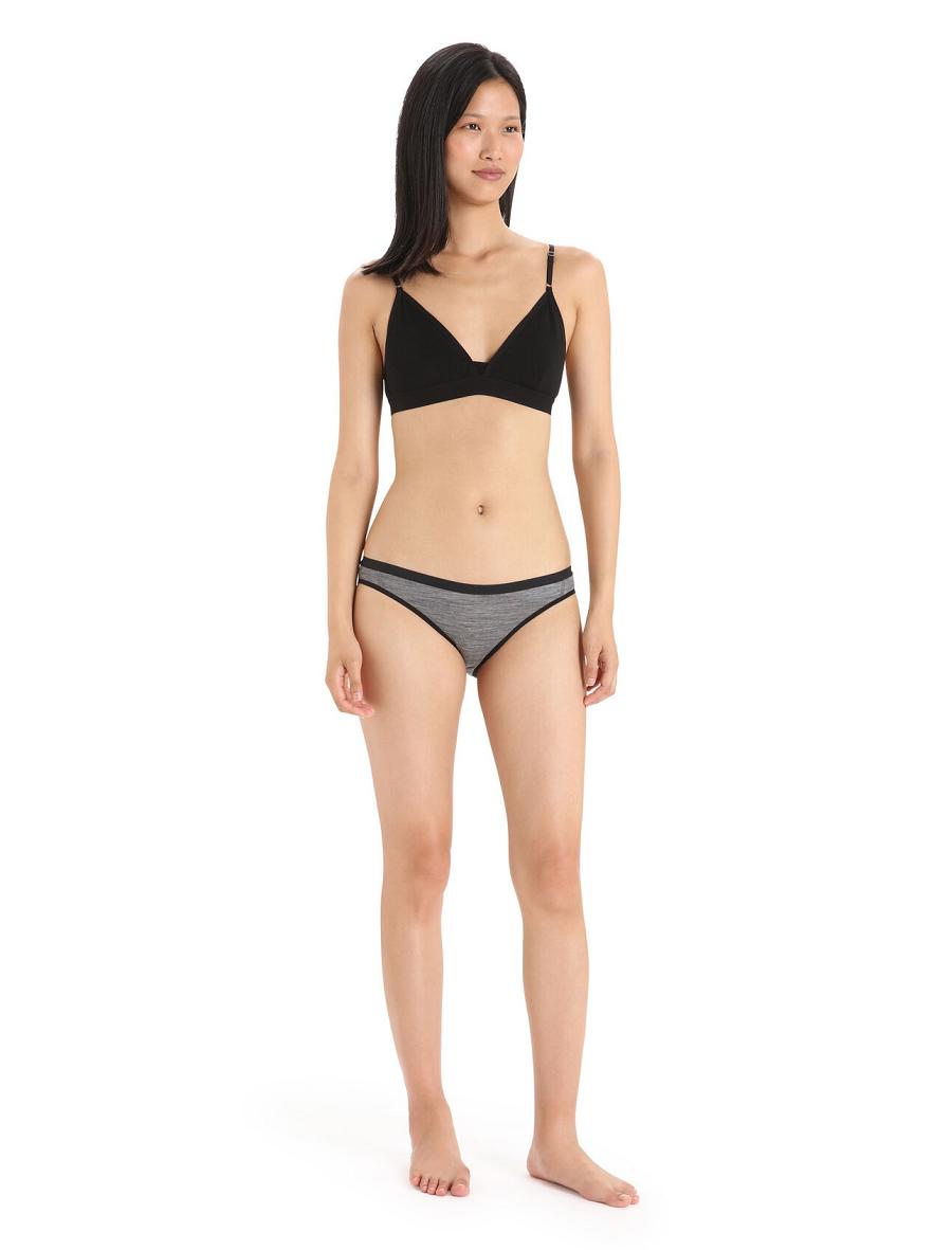 Women's Icebreaker Merino Siren Bikini Briefs One Piece & Sets Gritstone Heather | CA 1207TCEV